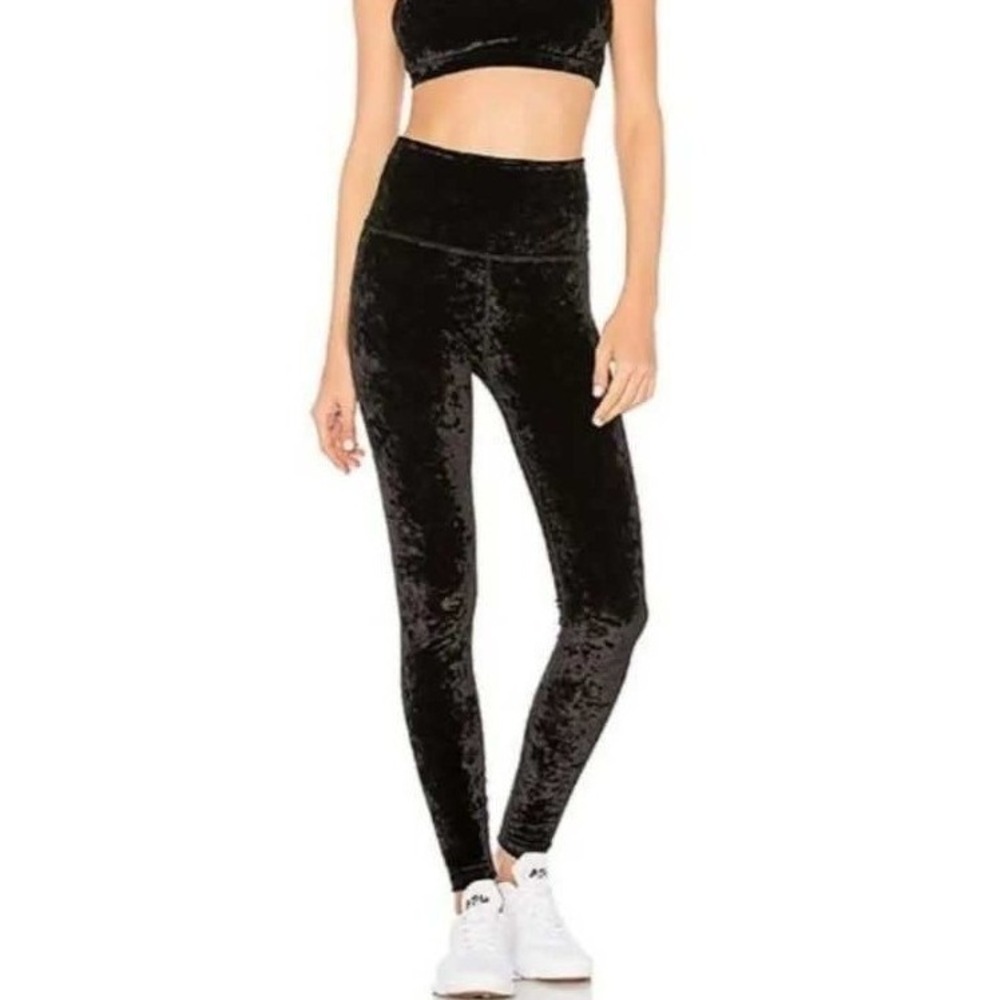 Beyond Yoga Crushed Velvet High Rise Leggings Black Size Small
